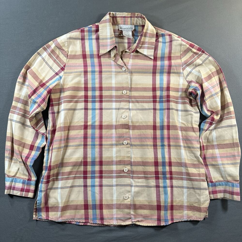 Blouseworks Plaid Cotton Women’s Button-Up Shirt M
